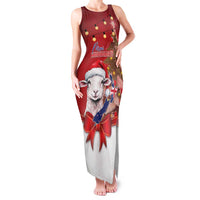 Personalized New Zealand Sheep Christmas Family Matching Tank Maxi Dress and Hawaiian Shirt Hipi Meri Kirihimete Silver Fern Xmas Tree - Polynesian Pride