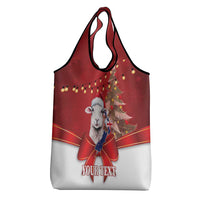 Personalized New Zealand Sheep Christmas Grocery Bag Hipi Meri Kirihimete Silver Fern Xmas Tree - Polynesian Pride