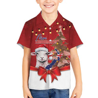 Personalized New Zealand Sheep Christmas Kid Hawaiian Shirt Hipi Meri Kirihimete Silver Fern Xmas Tree - Polynesian Pride