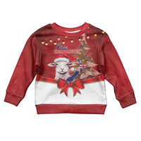 Personalized New Zealand Sheep Christmas Kid Ugly Christmas Sweater Hipi Meri Kirihimete Silver Fern Xmas Tree - Polynesian Pride