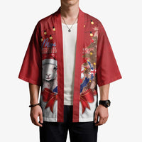 Personalized New Zealand Sheep Christmas Kimono Hipi Meri Kirihimete Silver Fern Xmas Tree - Polynesian Pride