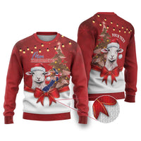 Personalized New Zealand Sheep Christmas Ugly Christmas Sweater Hipi Meri Kirihimete Silver Fern Xmas Tree - Polynesian Pride