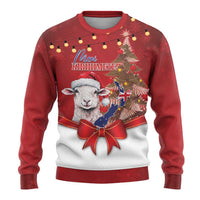 Personalized New Zealand Sheep Christmas Ugly Christmas Sweater Hipi Meri Kirihimete Silver Fern Xmas Tree - Polynesian Pride