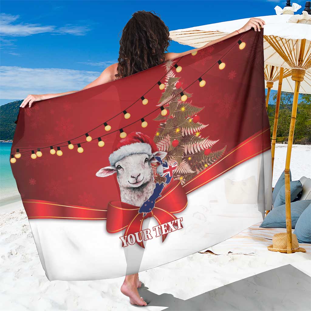 Personalized New Zealand Sheep Christmas Sarong Hipi Meri Kirihimete Silver Fern Xmas Tree - Polynesian Pride