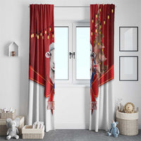 Personalized New Zealand Sheep Christmas Window Curtain Hipi Meri Kirihimete Silver Fern Xmas Tree - Polynesian Pride