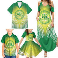 Cook Islands 682 Family Matching Summer Maxi Dress and Hawaiian Shirt Kuki 'Airani Area Code Proud