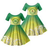 Cook Islands 682 Family Matching Summer Maxi Dress and Hawaiian Shirt Kuki 'Airani Area Code Proud