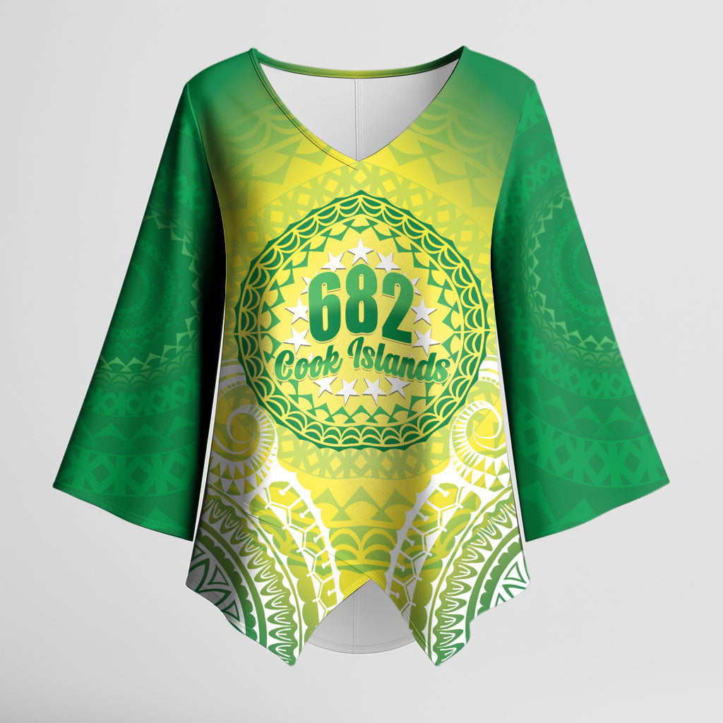 Cook Islands 682 Kimono Sleeve Blouse Kuki 'Airani Area Code Proud