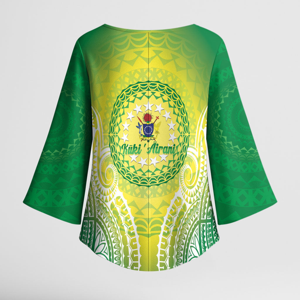 Cook Islands 682 Kimono Sleeve Blouse Kuki 'Airani Area Code Proud