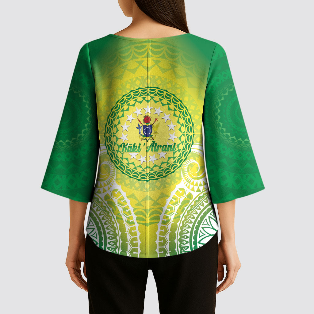 Cook Islands 682 Kimono Sleeve Blouse Kuki 'Airani Area Code Proud
