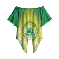 Cook Islands 682 Off Shoulder Wrap Waist Top Kuki 'Airani Area Code Proud