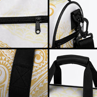 Cook Islands Gospel Day Duffle Bag Happy Nuku Day Tiare Maori Gold
