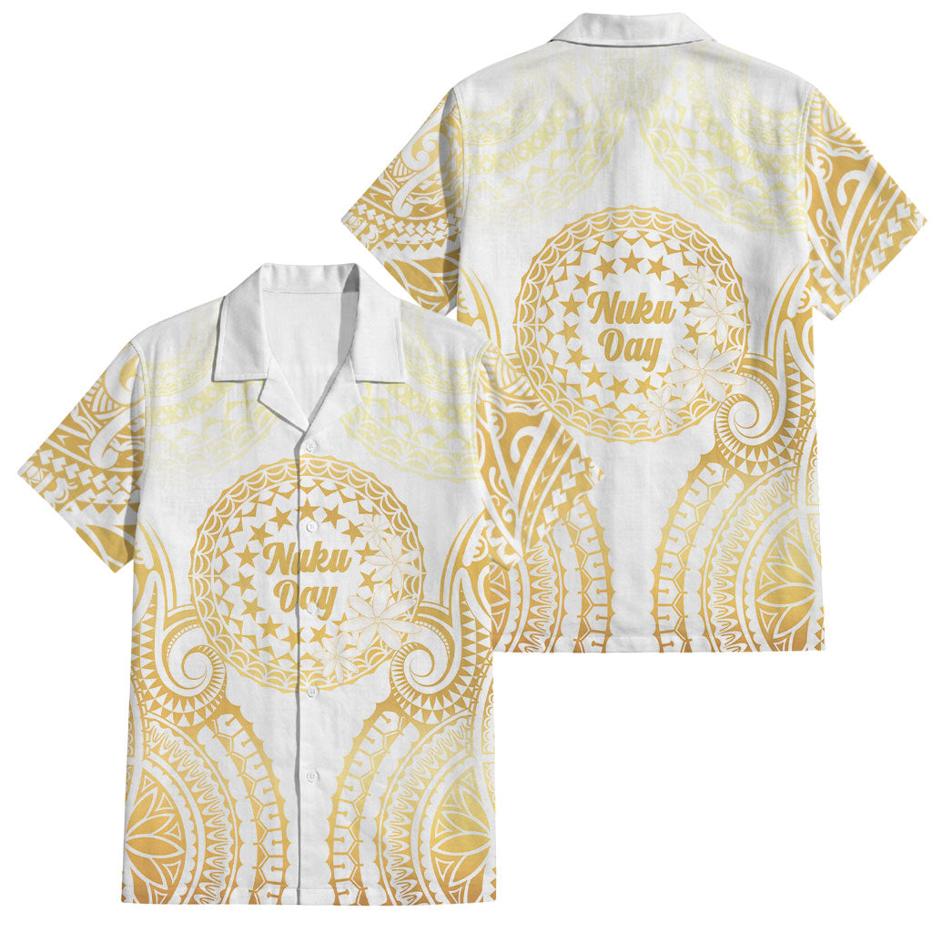 Cook Islands Gospel Day Family Matching Tank Maxi Dress and Hawaiian Shirt Happy Nuku Day Tiare Maori Gold