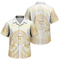 Cook Islands Gospel Day Family Matching Tank Maxi Dress and Hawaiian Shirt Happy Nuku Day Tiare Maori Gold