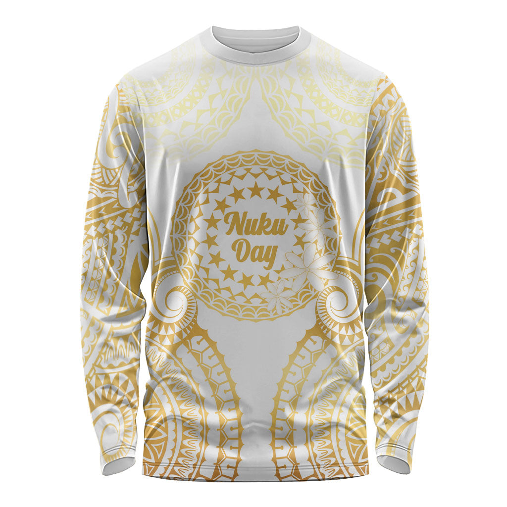 Cook Islands Gospel Day Long Sleeve Shirt Happy Nuku Day Tiare Maori Gold LT14 Unisex Gold - Polynesian Pride