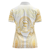 Cook Islands Gospel Day Women Polo Shirt Happy Nuku Day Tiare Maori Gold
