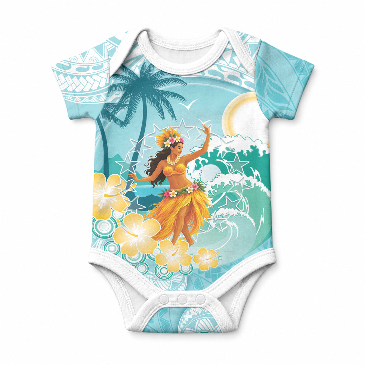 Ura Cook Islands Baby Onesie Kuki 'Airani Traditional Dance Tropical Vibes
