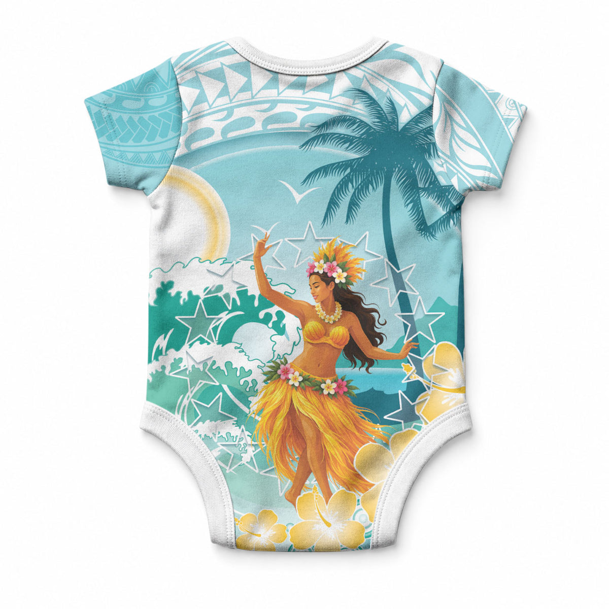 Ura Cook Islands Baby Onesie Kuki 'Airani Traditional Dance Tropical Vibes