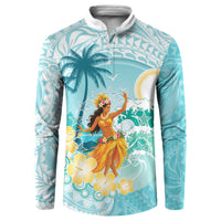 Ura Cook Islands Button Sweatshirt Kuki 'Airani Traditional Dance Tropical Vibes