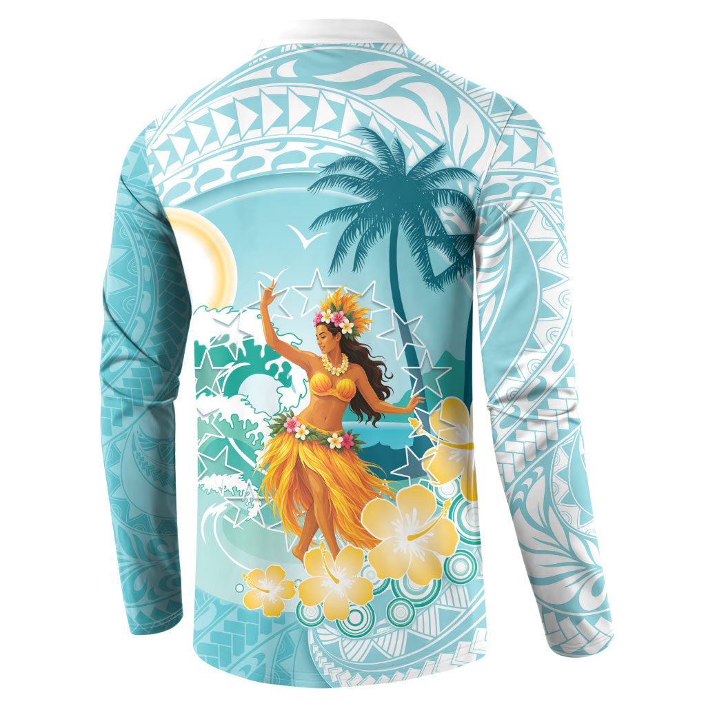 Ura Cook Islands Button Sweatshirt Kuki 'Airani Traditional Dance Tropical Vibes