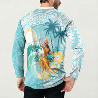 Ura Cook Islands Button Sweatshirt Kuki 'Airani Traditional Dance Tropical Vibes