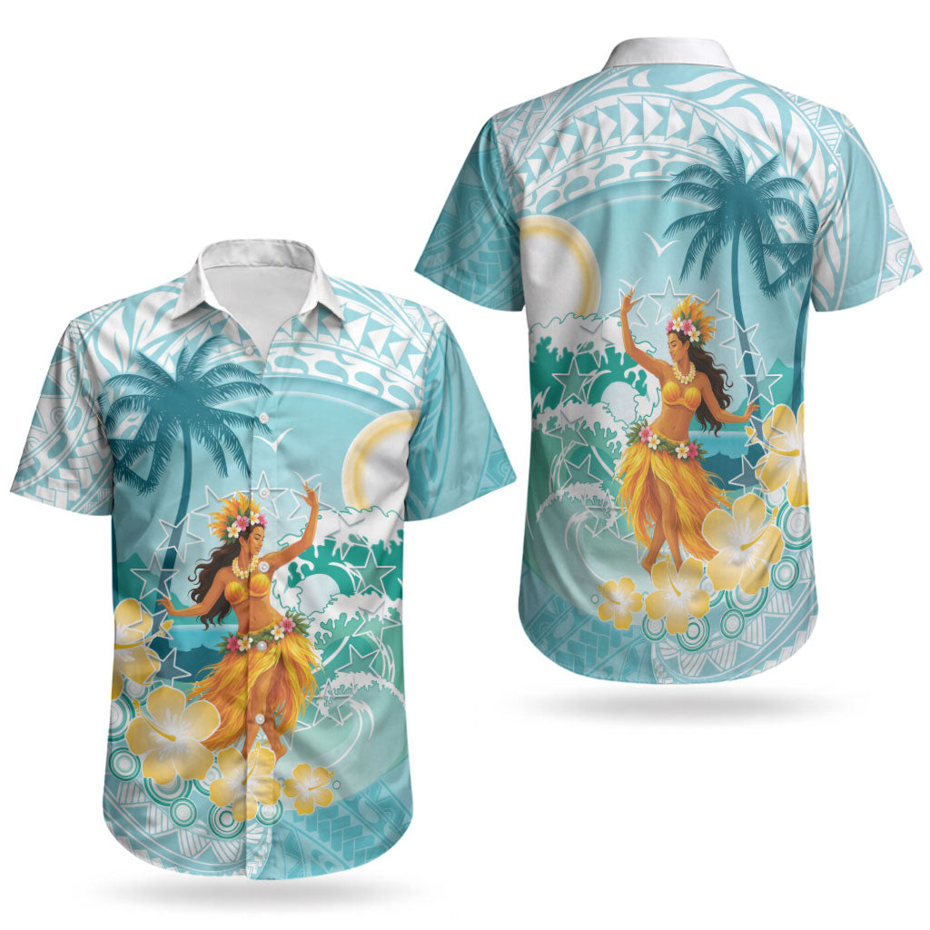 Ura Cook Islands Couples Matching Puletasi and Hawaiian Shirt Kuki 'Airani Traditional Dance Tropical Vibes
