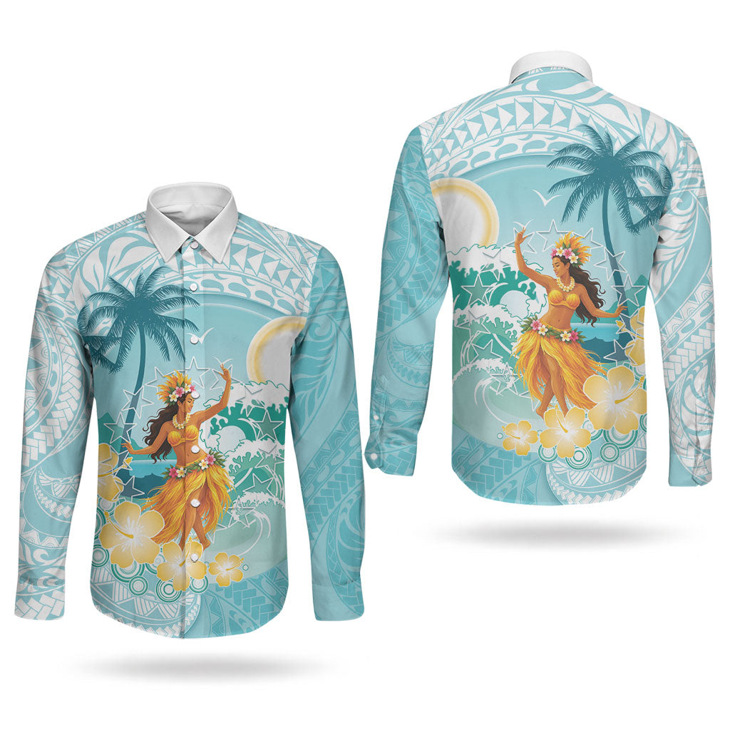 Ura Cook Islands Couples Matching Summer Maxi Dress and Long Sleeve Button Shirt Kuki 'Airani Traditional Dance Tropical Vibes