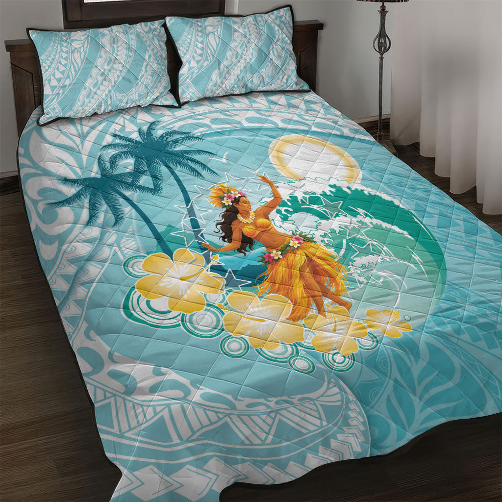 Ura Cook Islands Quilt Bed Set Kuki 'Airani Traditional Dance Tropical Vibes