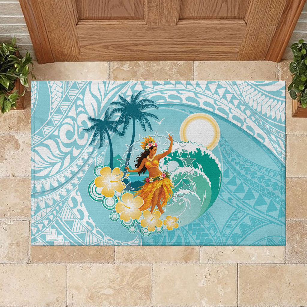 Ura Cook Islands Rubber Doormat Kuki 'Airani Traditional Dance Tropical Vibes