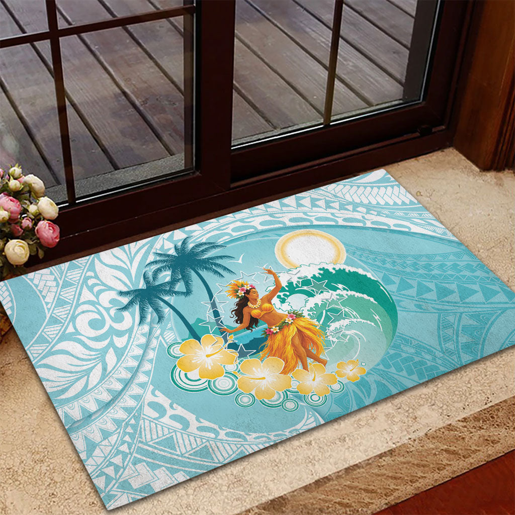 Ura Cook Islands Rubber Doormat Kuki 'Airani Traditional Dance Tropical Vibes