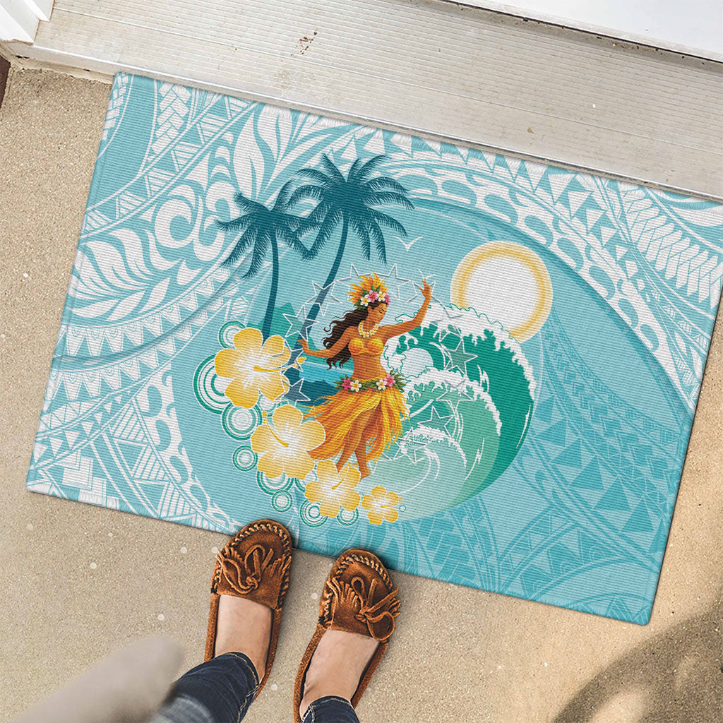 Ura Cook Islands Rubber Doormat Kuki 'Airani Traditional Dance Tropical Vibes