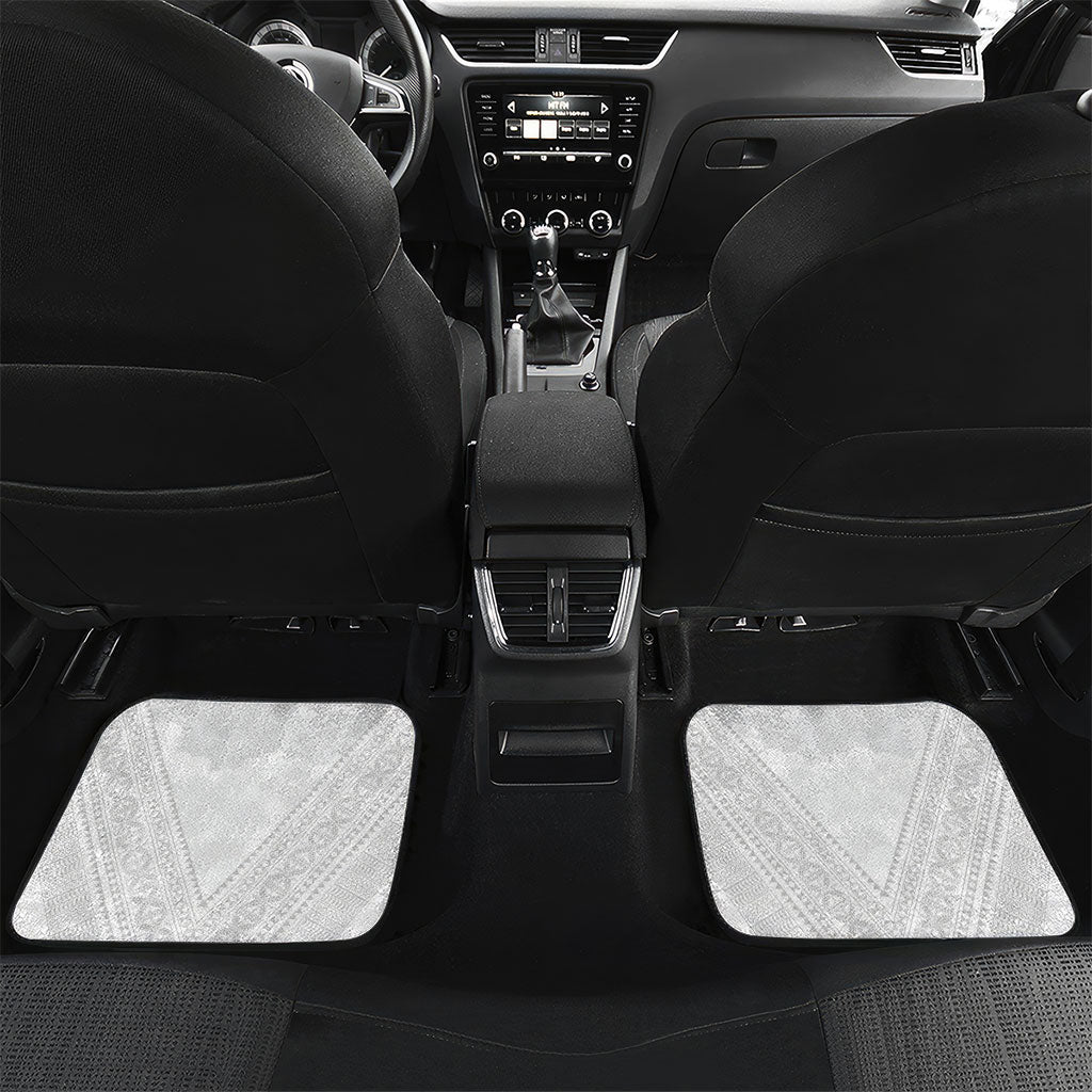 Peniamina Gospel Day Niue Car Mats Cross Dove Hiapo Pattern White