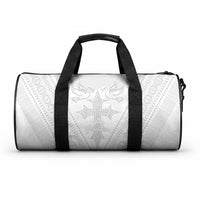 Peniamina Gospel Day Niue Duffle Bag Cross Dove Hiapo Pattern White