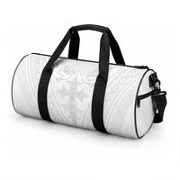 Peniamina Gospel Day Niue Duffle Bag Cross Dove Hiapo Pattern White