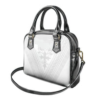 Peniamina Gospel Day Niue Shoulder Handbag Cross Dove Hiapo Pattern White