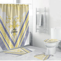 Peniamina Gospel Day Niue Bathroom Set Cross Dove Hiapo Pattern Yellow