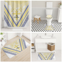 Peniamina Gospel Day Niue Bathroom Set Cross Dove Hiapo Pattern Yellow