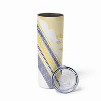 Peniamina Gospel Day Niue Skinny Tumbler Cross Dove Hiapo Pattern Yellow