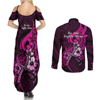 polynesia-breast-cancer-awareness-couples-matching-summer-maxi-dress-and-long-sleeve-button-shirts-think-pink-polynesian-ribbon-black-version