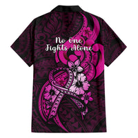 polynesia-breast-cancer-awareness-family-matching-off-shoulder-long-sleeve-dress-and-hawaiian-shirt-think-pink-polynesian-ribbon-black-version