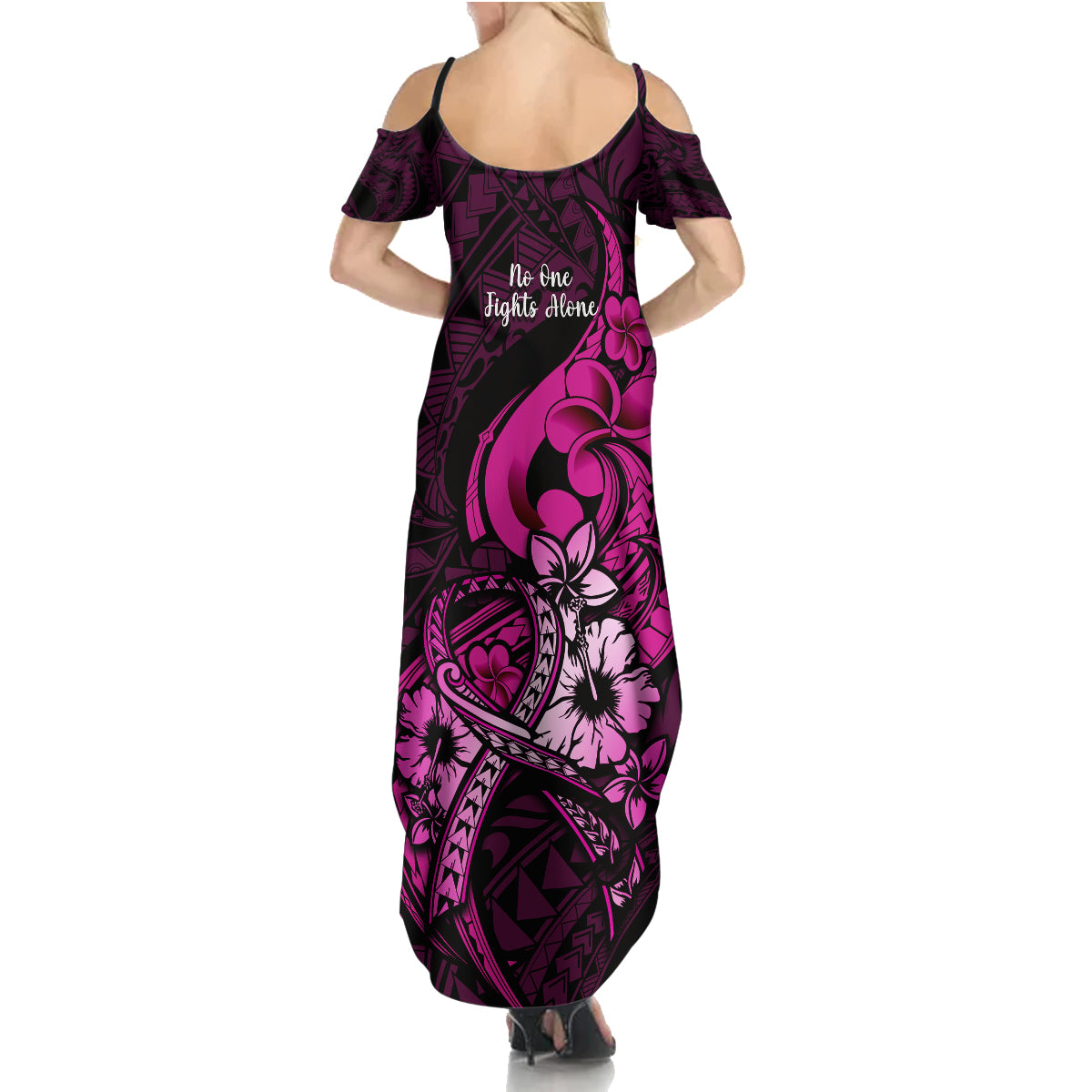 polynesia-breast-cancer-awareness-summer-maxi-dress-think-pink-polynesian-ribbon-black-version