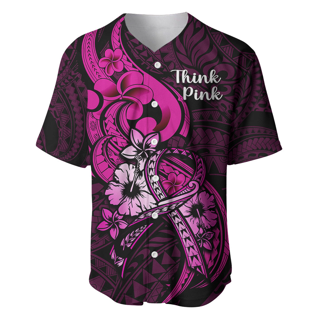 Personalised Polynesia Breast Cancer Awareness Baseball Jersey Think P -  Polynesian Pride