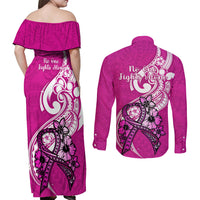 polynesia-breast-cancer-awareness-couples-matching-off-shoulder-maxi-dress-and-long-sleeve-button-shirts-think-pink-polynesian-ribbon-white-version