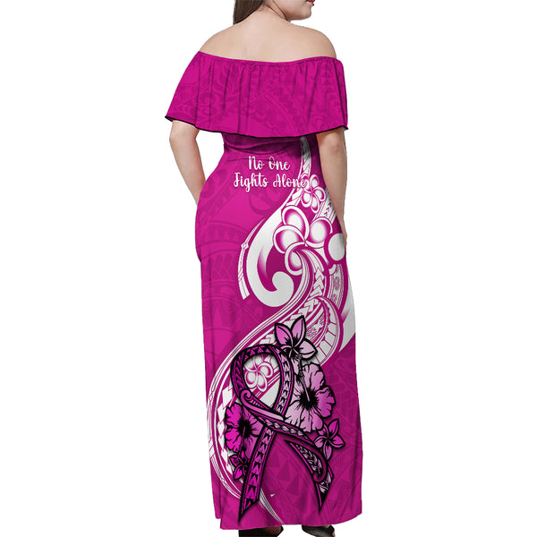 Polynesian Hoodie Dress Plumeria Breast Cancer Awareness Survivor Ribbon Pink LT7