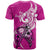 Polynesia Breast Cancer Awareness Women V Neck T Shirt Think Pink Polynesian Ribbon White Version LT14