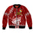 Personalised Tonga King Tupou I Day Bomber Jacket Tongan Ngatu Pattern With Crown LT14 Unisex Red - Polynesian Pride