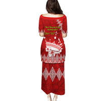 Personalised Tonga King Tupou I Day Family Matching Puletasi Dress and Hawaiian Shirt Tongan Ngatu Pattern With Crown LT14 - Polynesian Pride