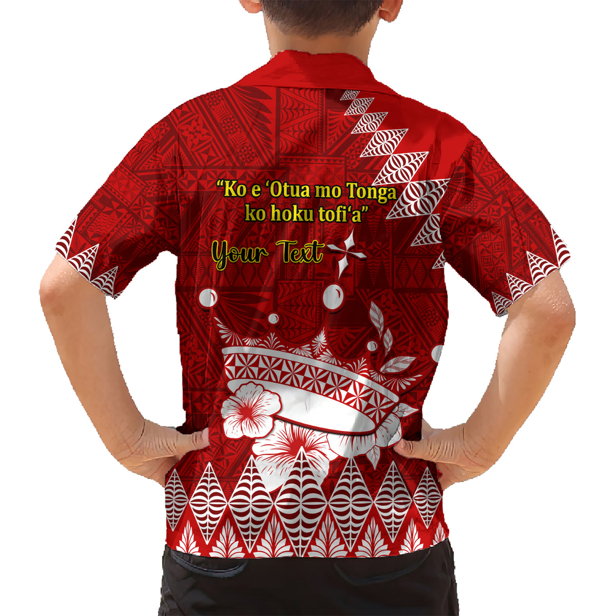 Personalised Tonga King Tupou I Day Kid Hawaiian Shirt Tongan Ngatu Pattern With Crown LT14 - Polynesian Pride