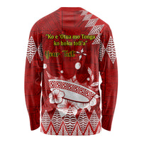 Personalised Tonga King Tupou I Day Long Sleeve Shirt Tongan Ngatu Pattern With Crown LT14 - Polynesian Pride