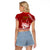 Personalised Tonga King Tupou I Day Raglan Cropped T Shirt Tongan Ngatu Pattern With Crown LT14 - Polynesian Pride